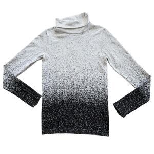 Athleta Flurry Base Layer Ombre Turtleneck Small Black White Warm Seamless Top